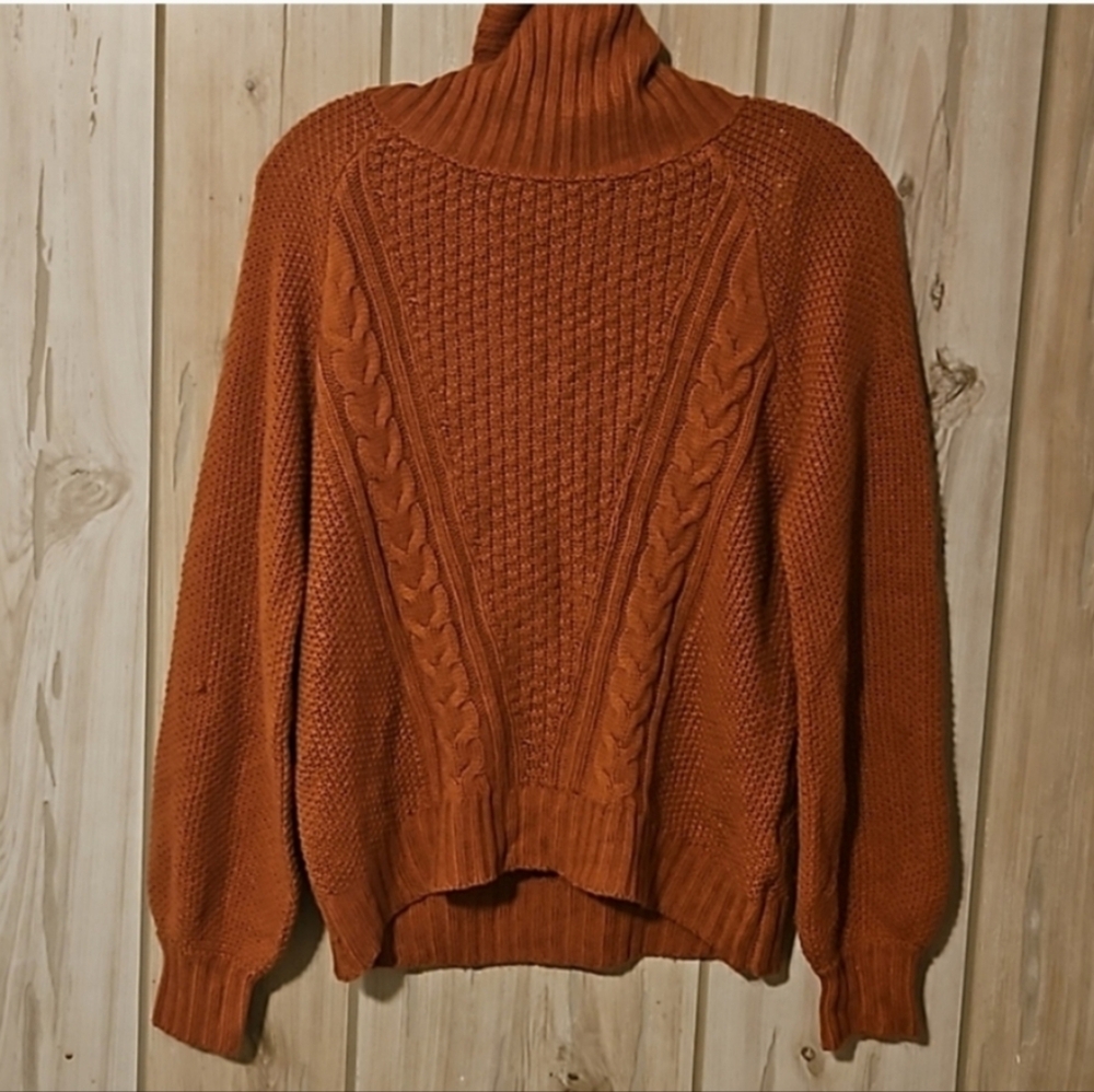 Charlotte Russe Cable Knit Sweater - Orange